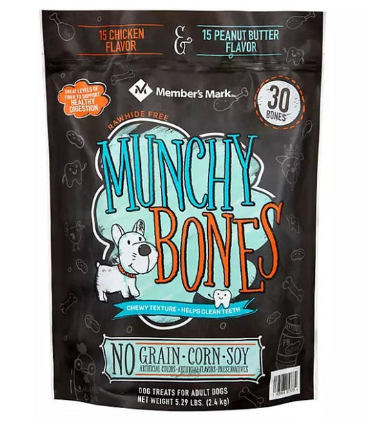 Member's Mark Munchy Bones Dog Treats for Adult Dogs, 84 oz.