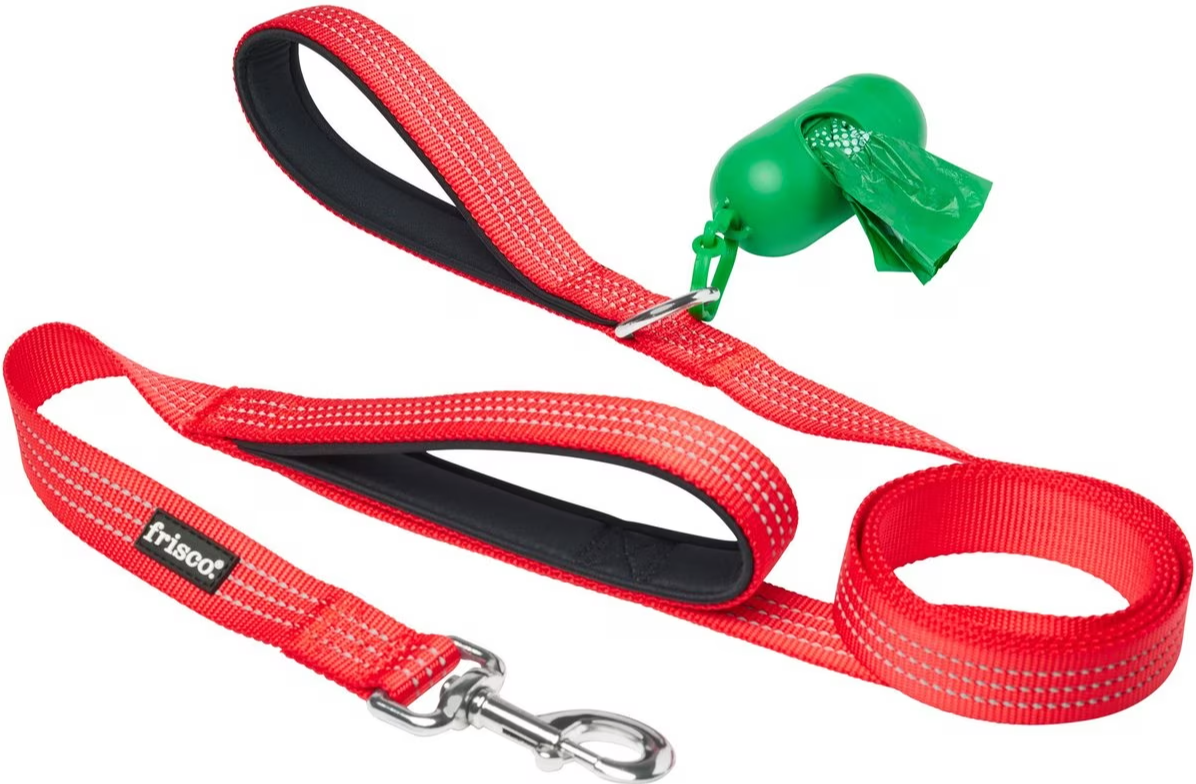 Frisco Traffic Leash with Dual Padded Handles & Poop Bag Dispenser