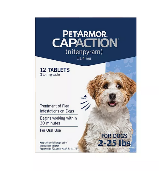 PetArmor CapAction Flea Tabs for Dogs, Choose Size